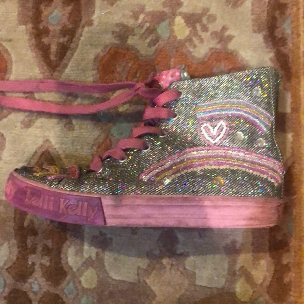 Lilli Kelly bejeweled rainbow high tops